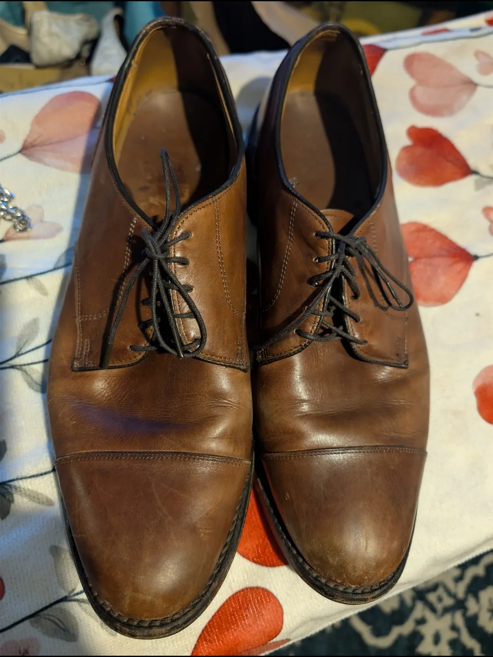Allen Edmonds  Brown Leather Cap-Toe Derby Shoes